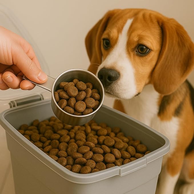 Color Up ¾ Cup Pet Food Scoop – Stainless Steel Dog Food Scoop Cup (12 Tbsp) – Heavy-Duty, Rust-Resistant Measuring Scoop for Dogs, Cats, Birds & Rabbits – Ideal for Dry Food & Treats