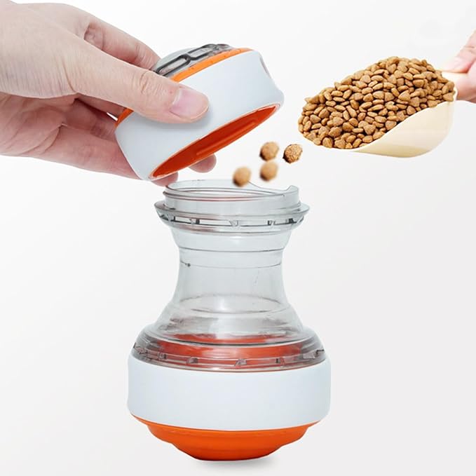 Dog Food Dispenser Puzzle Toy - Adjustable Rolling Treat Dispenser, Slow Feeder | Durable Puppy Enrichment Toy, Brain Stimulation, Mental Exercise, Interactive Pet Training