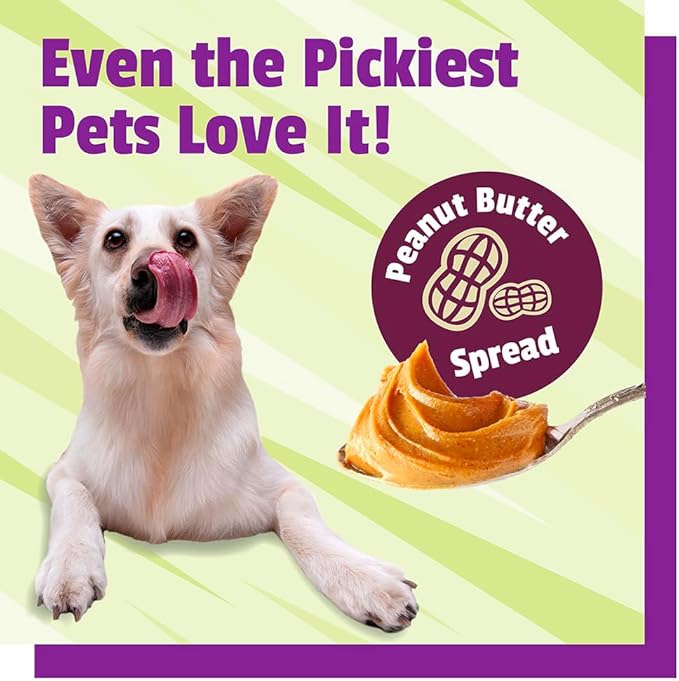 Pet Naturals BusyButter Easy Squeeze Calming Peanut Butter for Dogs, 6 Pouches - Great for Treats, Lick Mats, Training, Calming, and Occupier Toys