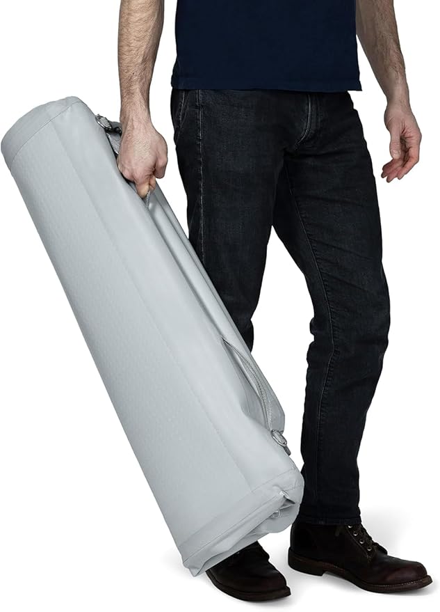 Diggs Enventur Small Inflatable Travel Dog Crate – Ultra-Light & Portable Dog Crate – Puncture-Resistant, Waterproof, Compact – Safe, Durable for Adventures & Travel - 27" L x 18" W x 20" H (Grey)