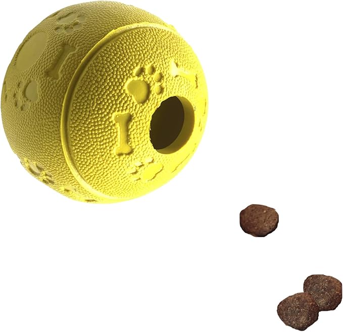 Jalousie Dog Puzzle Balls Dog Treat Dispensing Balls Non-Toxic Natural Rubber Dog Chew Toys for Puppy Pet Dog Teething Puzzle Playing Treat Dispenser Rope Balls (Large 4 Pack)