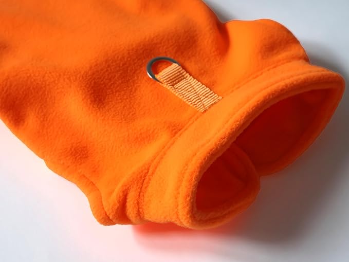 JACKO & CO - Fleece Vest Dog Sweater with Leash Ring - Soft, Warm & Lightweight Pullover Coat for Small & Medium Dogs, Puppies & Cats - Cozy Fall/Winter/Spring Pet Jacket (Pumpkin, XX-Large 25-35lbs)