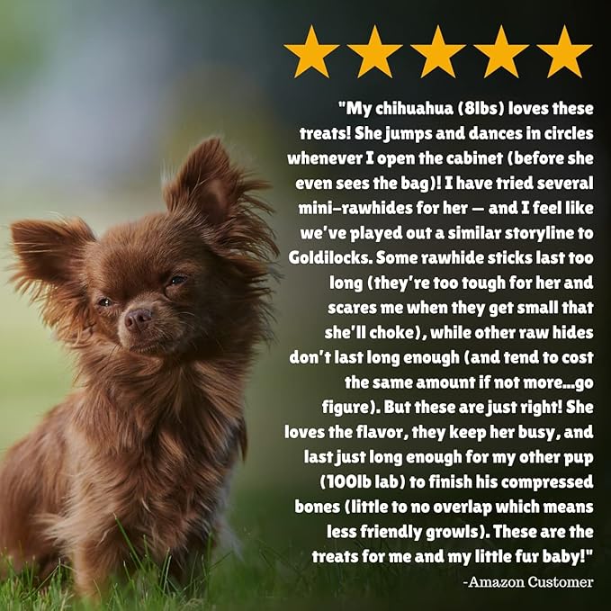 Beef Basted Rawhide Twist Sticks Dog Treats – 325ct. Premium Rawhide Chew Sticks – Long Lasting Beef Flavored Chews for Small Dogs Made in USA with Natural Beefhide