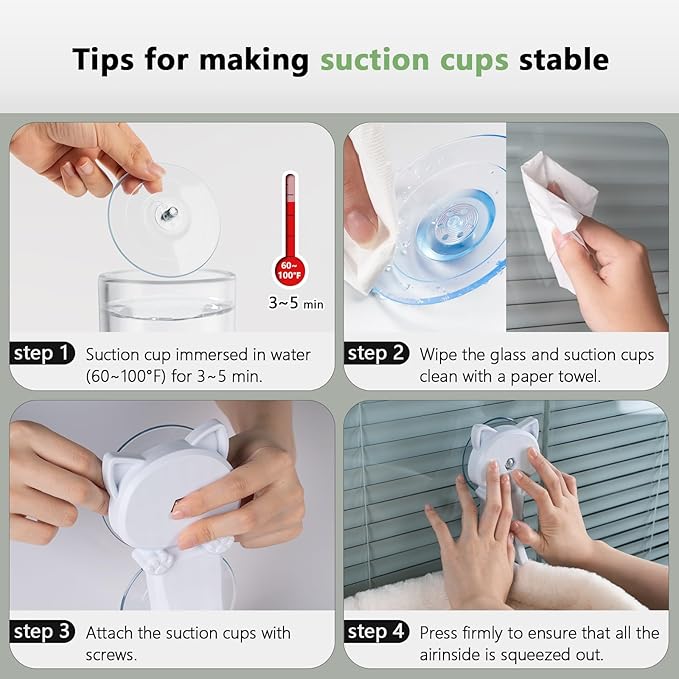 Cat Window Perch Cordless, Foldable & Stable Cat Beds- Breathable Cat Window Hammock for Overlooking, Sunbathing and Climbing - Maximum Hold Up to 40lb(Cream)