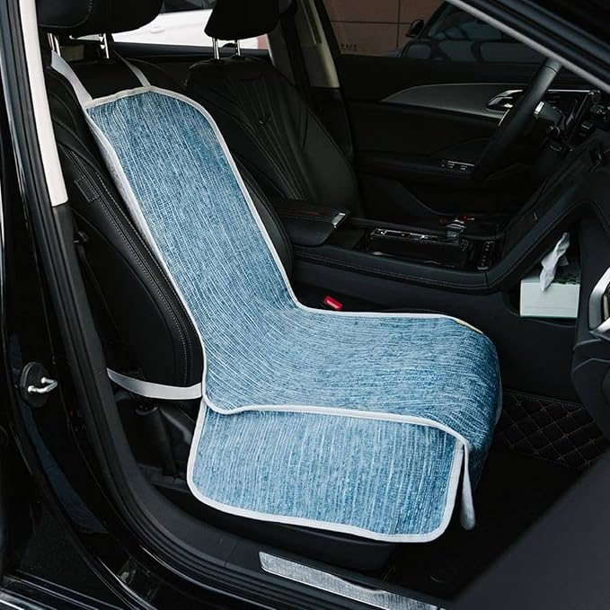 FUNNYFUZZY Chenille Dog Car Seat Cover for Front Seat,Waterproof, Scratchproof Car Seat Protector for Dogs Nonslip,Pet Seat Covers for Cars,Trucks and SUVs,Single Seat,Blue(18.1"Lx 17.7"W x 21.3"H)