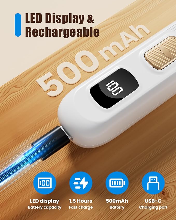 Professional Dog Paw Trimmer with LED Light, New Upgraded 35dB Low-Noise Pet Paw Trimmers for Dog's Feet, 2-Speed Electric Paw Cleaner Grooming Clippers for Dogs, Cats'Paws, Ears, Face (Milk White)