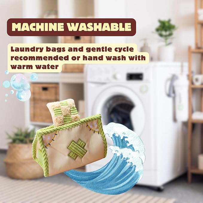 Interactive Dog Toys, Snuffle Puzzle Toys for Small Medium Large Dogs – Durable Hide & Seek Treat Dispenser with Squeaky & Crinkle Sounds, 2-in-1Chew Toy, Dog Birthday for Gifts (Tissue Box)