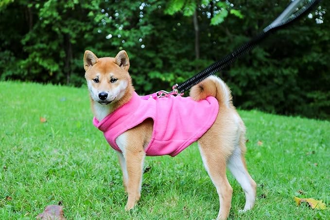 JACKO & CO - Fleece Vest Dog Sweater with Leash Ring - Soft, Warm & Lightweight Pullover Coat for Small & Medium Dogs, Puppies & Cats - Cozy Fall/Winter/Spring Pet Jacket (Pink, Small 4-6lbs)