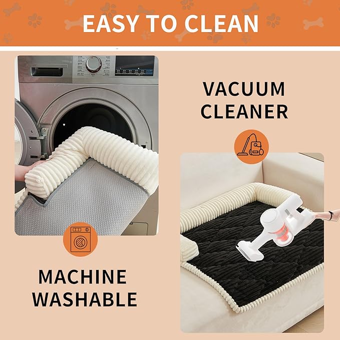 HAOMAIJIA Dog Couch Bed for Large Dogs, Non Slip Pet Couch Covers for Sofa Thick Soft Washable Dog Couch Cover Protector All Seasons Universal Dogs and Cats Bed Mat (Black, X-Large)