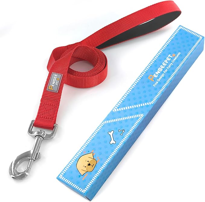 Basic Dog Leashes 6 FT Padded Handle Nylon Dogs Leashes for Small Dogs Red