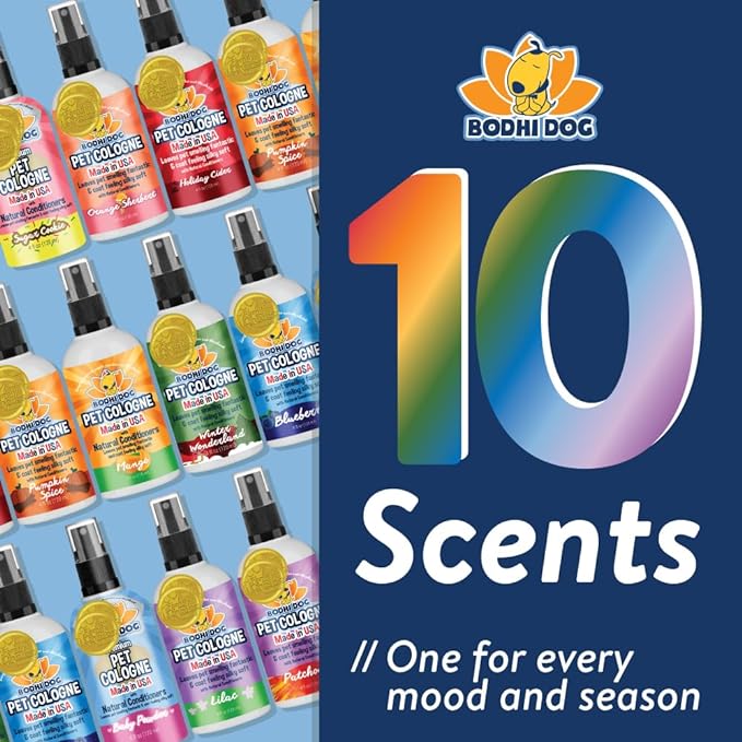 Bodhi Dog Natural Dog Cologne (Orange Sherbert) - Premium Scented Deodorizing Pet Perfume w/Conditioner for Dogs & Cats - Keeps Pets Fresh & Clean - Gentle and Safe Formula, Made in USA (17 Fl Oz)