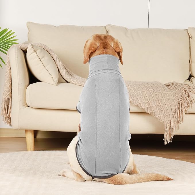 ROZKITCH Dog Winter Coat Soft Pullover Pajamas, Pet Windproof Warm Cold Weather Jacket Vest Cozy Onesie Jumpsuit Apparel Outfit Clothes for Small Medium Large Dogs Walking Sleep Grey S