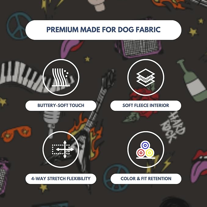 Spark Paws Dog Hoodie – Premium Dog Sweater for Small, Medium, and Large Dogs | Warm Outfits for French Bulldogs, Pitbull, Puppy, Winter Jacket Alternative - Rock and Roll - M