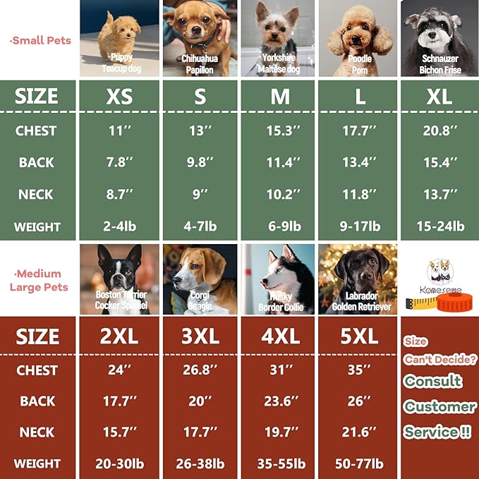 Koneseve Dog Shirts Soft Cat Clothes Comfy Cotton Stretchy for Small Dogs 2-Pack Rust & Mist Green S