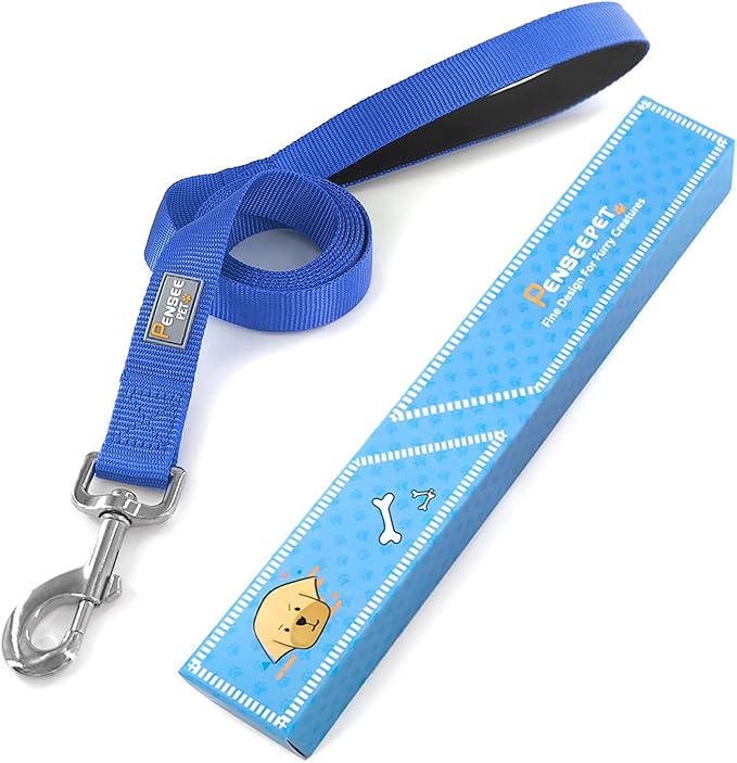 Basic Dog Leashes 6 FT Padded Handle Nylon Dogs Leashes for Large Dogs Blue