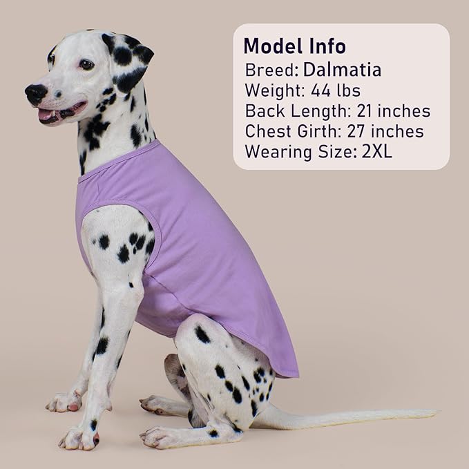 KYEESE 2Pack Dog Shirts for Small Dogs Striped T Shirt Soft Tee Cat Clothes Cotton Tank Top Lightweight Sleeveless Vest Dog Clothes, Small,Purple+Striped