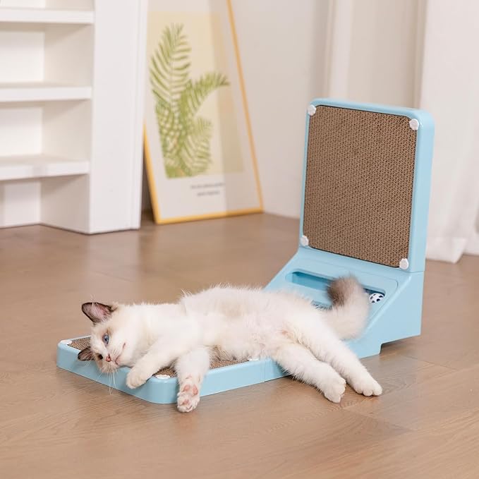 Cat Scratching Board Kitten Scratching Ball Wall Scratchers for Indoor Cats L Shaped Cat Scratcher Cats with Scratcher Pads Blue
