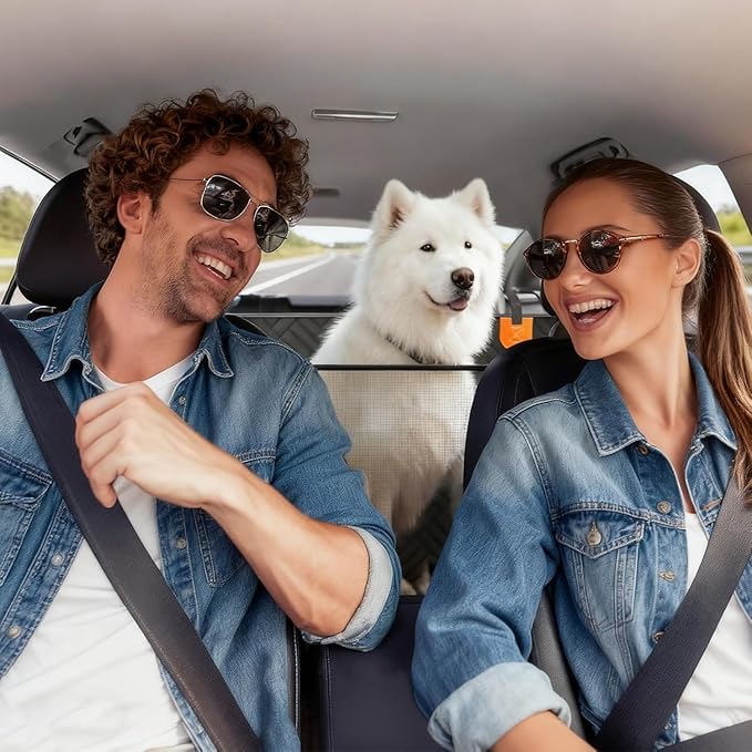 XTMZ Dog Car Seat Cover for Back Seat, Hard Bottom Back Seat Extender for Dogs - Supports 400lbs, Back Seat Pet Cover, Dog Hammock for Car SUV and Trucks