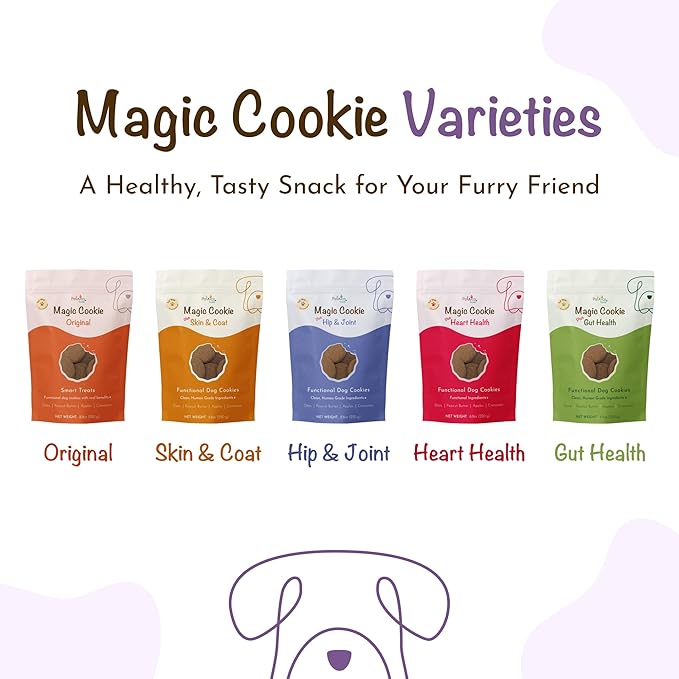 PawCo Dog Treats, Heart Health – Supports Heart Function & Vitality – Crunchy Dog Cookies with Peanut Butter, Apple & Taurine for Dogs – Functional & Healthy Rewards for Dogs – Magic Cookie – 8.8oz