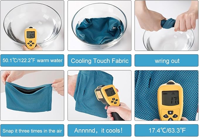 Instant Cooling Dog Bandana for Pet Scarf Soft Cool Mat Pet Collar – Eco-Friendly Breathable Polyester Dog Cooling Bandana for Dogs Puppy Bandana with Leash Hole (Blue, Medium)