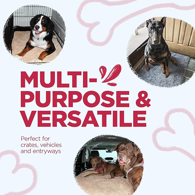 Soggy Doggy Doormat Plain Solid Color Design - Ultra Absorbent Microfiber Chenille Wet Dog Mat for Muddy Paws - Non-Slip and Machine Washable (Cranberry, Large 26” x 36”)