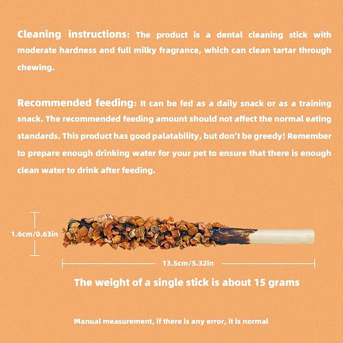 Chicken Wrapped Sticks Pumpkin Dog Treats,14.1oz Rawhide Free Natural Dental Chews,Dog Training Treats, Teeth Cleaning