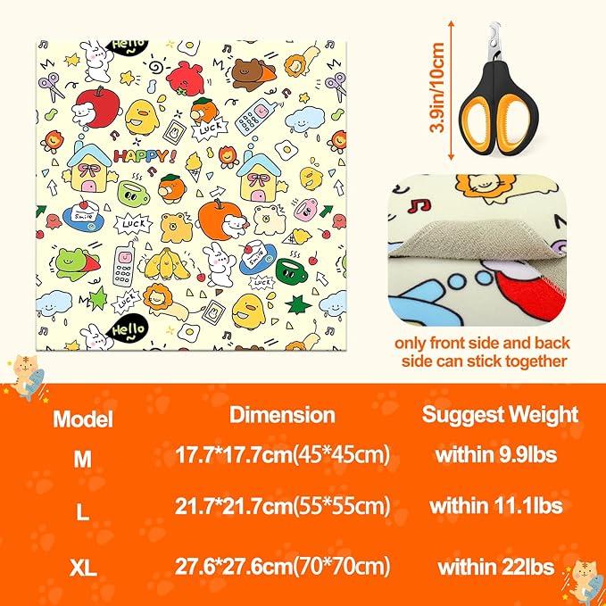 Cat Grooming Supplies - Cat Wrap for Cutting Nails with Cat Nail Clipper, Cat Restraint for Nail Clipping to Anti-Runaway/Scratch/Bitten, Cat Swaddle Wrap for Calming & Holding Cat (X Large)