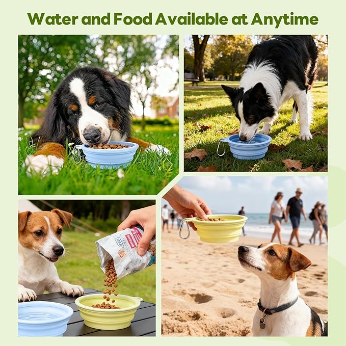 Collapsible Dog Water Bowls for Travel,Portable Dog Bowls with Hook 350ML 2 Packs,Outdoor Pet Feeding Bowls, Pet Essentials
