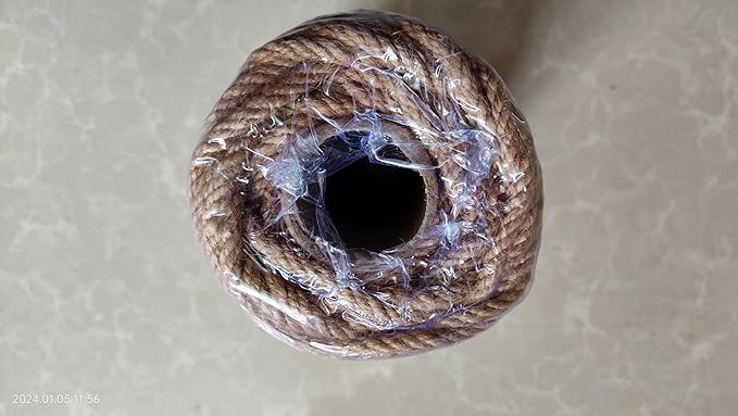 1/5 inch (5mm) x 328 ft (100Meter) Natural Sisal Hemp Rope Heavy Duty Thick Twine for Cat Scratcher Post Tree, Garden, Binding, Crafts Packing Material