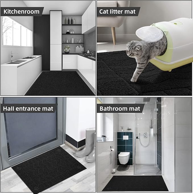 Cat Litter Mat, Litter Trapping Mat Soft on Kitty Paws, 47" x 35" Kitten Litter Box Mat for Cleaner Floors, Waterproof, Easy Clean, Durable XL Large Size Cat Litter Pad for Kitten.