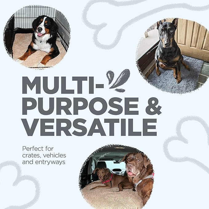 Soggy Doggy Doormat Plain Solid Color Design - Ultra Absorbent Microfiber Chenille Wet Dog Mat for Muddy Paws - Non-Slip and Machine Washable (Grey, Extra-Large 36” x 60”)