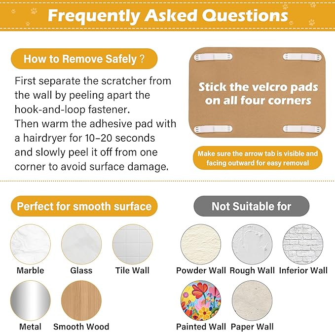 Art Cat Scratcher, 3 Packs Wall-Mountable Art Cat Scratching Board with Box, Cat Wall Scratcher, Cat Scratch Pad, Cardboard Cat Scratchers for Indoor Cats Toy Furniture Protector