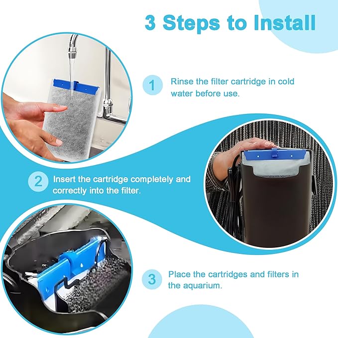 10 Pack Medium Fish Tank Filter Cartridges Compatible with Tetra Whisper Bio-Bag Filters Medium Replacement Filter Cartridges for Whisper ReptoFilter and 10i IQ10 PF10 Power Filters -Ready to Use