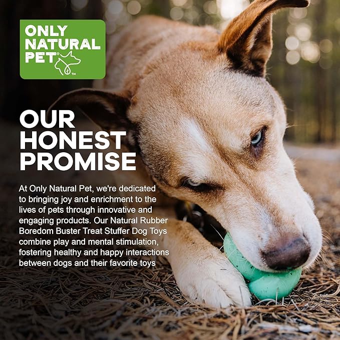 Only Natural Pet Rubber Boredom Buster Treat Stuffer Dog Toys - Interactive Stuffable Feeder Dispenser Fillable Durable Play Puppy Medium Large XS Chew Pup Hide Holder Easy Refill -TreatKnot/Teal