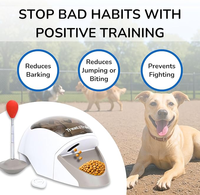 Treat&Train® - Remote Treat Dispensing Dog Training System, Positive Reinforcement, Calm Behavior, Distraction Avoidance (Treat&Train® Remote Dog Trainer with Carry Bag)