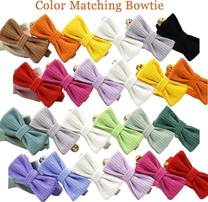 Cute Custom Cat Collar with Bells & Name Tag, Personalized Cat Collars for Girl & Boy Cats, Kitten Collar with Bell (Brown-Striped)