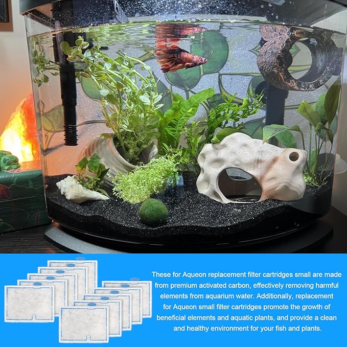10 Pack Small Filter Cartridges Compatible with Aqueon, Fish Tank Filters Cartridge Replacement for Minibow Aquarium Filters Size 1/2.5/5 Gallon and QuietFlow E Internal Power Filter Size 10