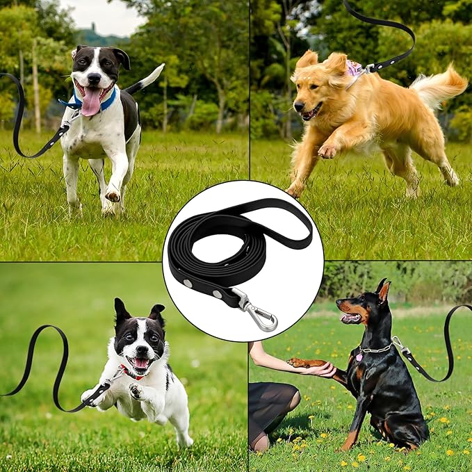 Waterproof Long Dog Training Leash 30ft Outdoor PVC Dog Leashes Great for Large Medium Small Dog Training Lead,Beach,Yard,Play,Camping(Black