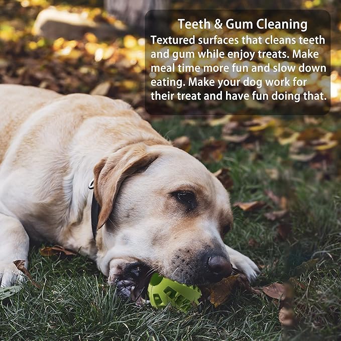 Jalousie Dog Puzzle Balls Dog Treat Dispensing Toy Non-Toxic Natural Rubber Puppy Chew Toys for Puppy PetTeething Puzzle Playing Treat Dispenser Rope (Small - 4 Pack)