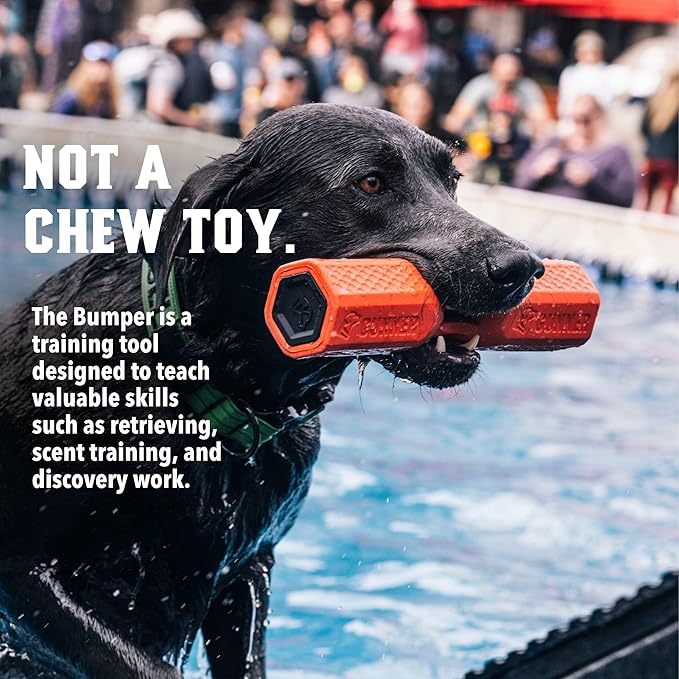 GUNNER Dog Training Bumper - Retriever Training Dummy, Retrieving Dummies for Pets, Bumpers for Water Retrieving with Adjustable Rope, (Orange)