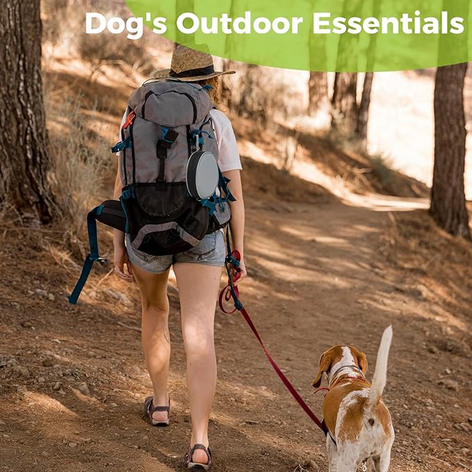 2-in-1 Dual Sided Collapsible Pet Bowl,Foldable Travel Dog Bowls, 2 in 1 Pet Bowl Portable Silicone Collapsible Cat Food and Water Bowl for Travel, Hiking and Walking, Bowls for Pet Food Serving