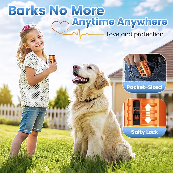 Dog Bark Deterrent Device 3X Anti Barking Device for Dogs, 5 Modes Stop Neighbors Dog Barks No More Safe for All Dogs 50FT Bark Control Indoor Outdoor with Flashlight,Dog Training Device