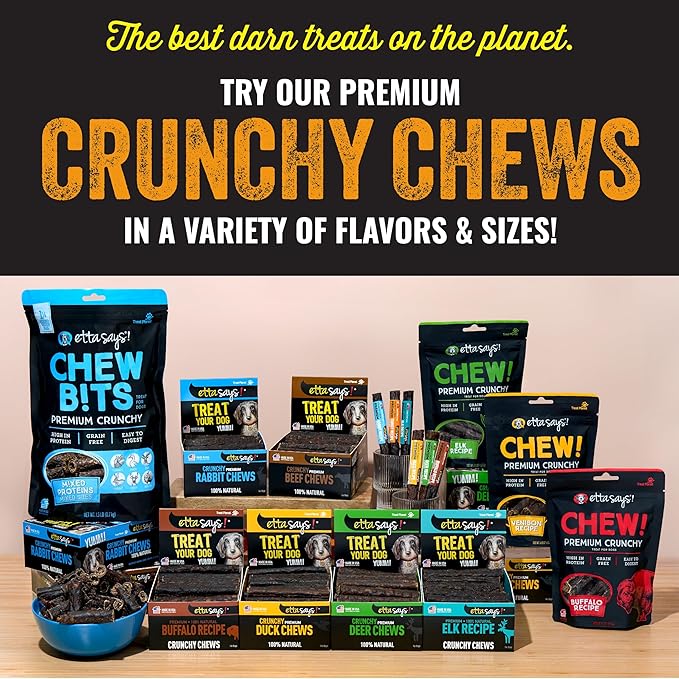 etta says! Premium Crunchy Dog Chews 7” Variety Pack - Grain-Free Dog Treats, Good for Teeth, Easy to Digest - Made in The USA (24 Count Pack of 1)