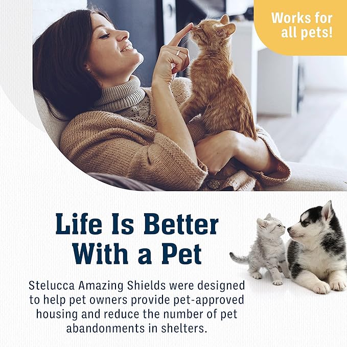 Stelucca Amazing Shields Anti Cat Scratch Furniture Protector - 18 Pack 17” by 12” Couch Protector from Cat Claws w/Twist Pins - Strong, Clear, Easy-to-Apply Scratching Deterrent and Shield for Sofa