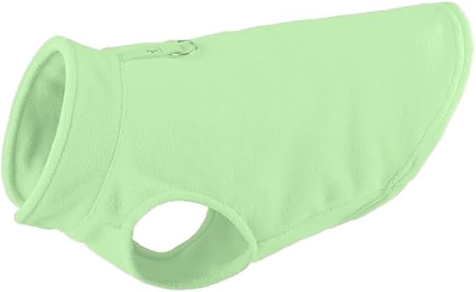 JACKO & CO - Fleece Vest Dog Sweater with Leash Ring - Soft, Warm & Lightweight Pullover Coat for Small & Medium Dogs, Puppies & Cats - Cozy Fall/Winter/Spring Pet Jacket (Mint Green, X-Small 3lbs)