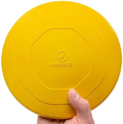 "Indestructible Dog Disc - Lifetime Replacement - Medium & Large Breed - Ultra Durable for Aggressive Chewers - Tough & Strong, Heavy Duty Natural Rubber Toy - Fetch, Tug, & Chew - 8in
