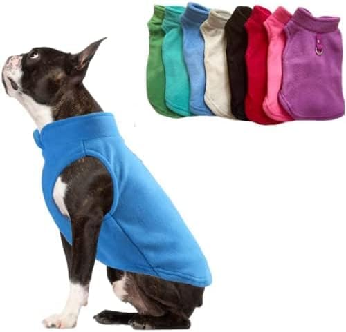 JACKO & CO - Fleece Vest Dog Sweater with Leash Ring - Soft, Warm & Lightweight Pullover Coat for Small & Medium Dogs, Puppies & Cats - Cozy Fall/Winter/Spring Pet Jacket (Blue, XX-Large 25-35lbs)