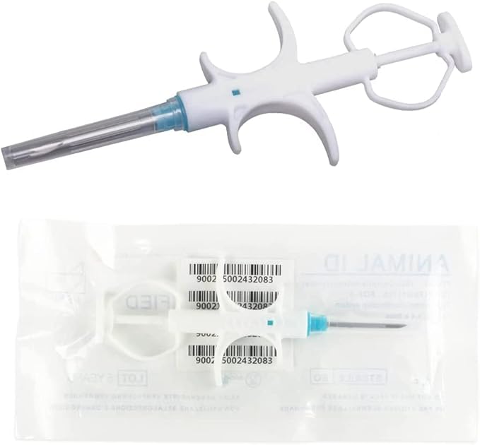 10 Packs, 1.25x7mm ISENVO Pet Microchips 134.2khz Registration Animal Implant Chip FDX-B Pet ID Microchip for Pets Dog Cat Cow Pig Rabbit Pigeon Fish