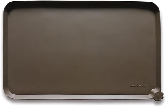 Hoki Found Silicone Pet Food Mats Tray - Non Slip Pet Dog Cat Bowl Mats Placemat - Dog Pet Cat Feeding Mat - Waterproof Dog Cat Food Mats -Pet Water Mats for Carpet - Coffee