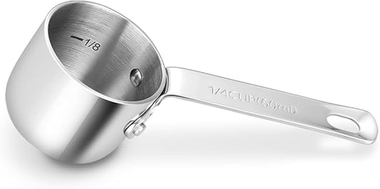 KEAWELL Premium Dog and Cat Food Measuring Cup 18/10 Stainless Steel (1, 1/4 Cup)